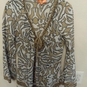 Hali Bob Cabana Long Sleeve Silk Blend Blouse (S)